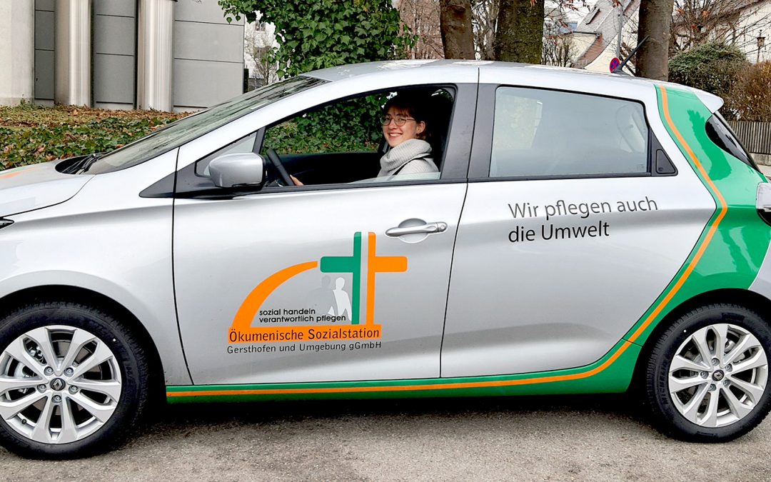 Wir pflegen auch die Umwelt – E-Autos für die Sozialstation Gersthofen